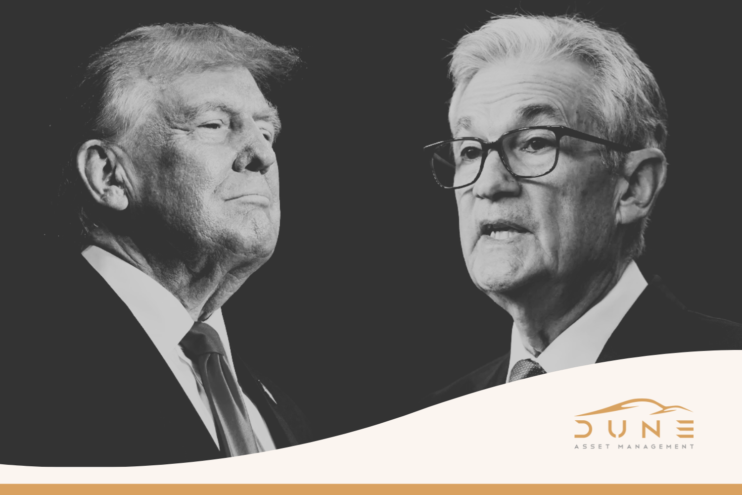 Image showing Trump & Powell coming head to head in the government.